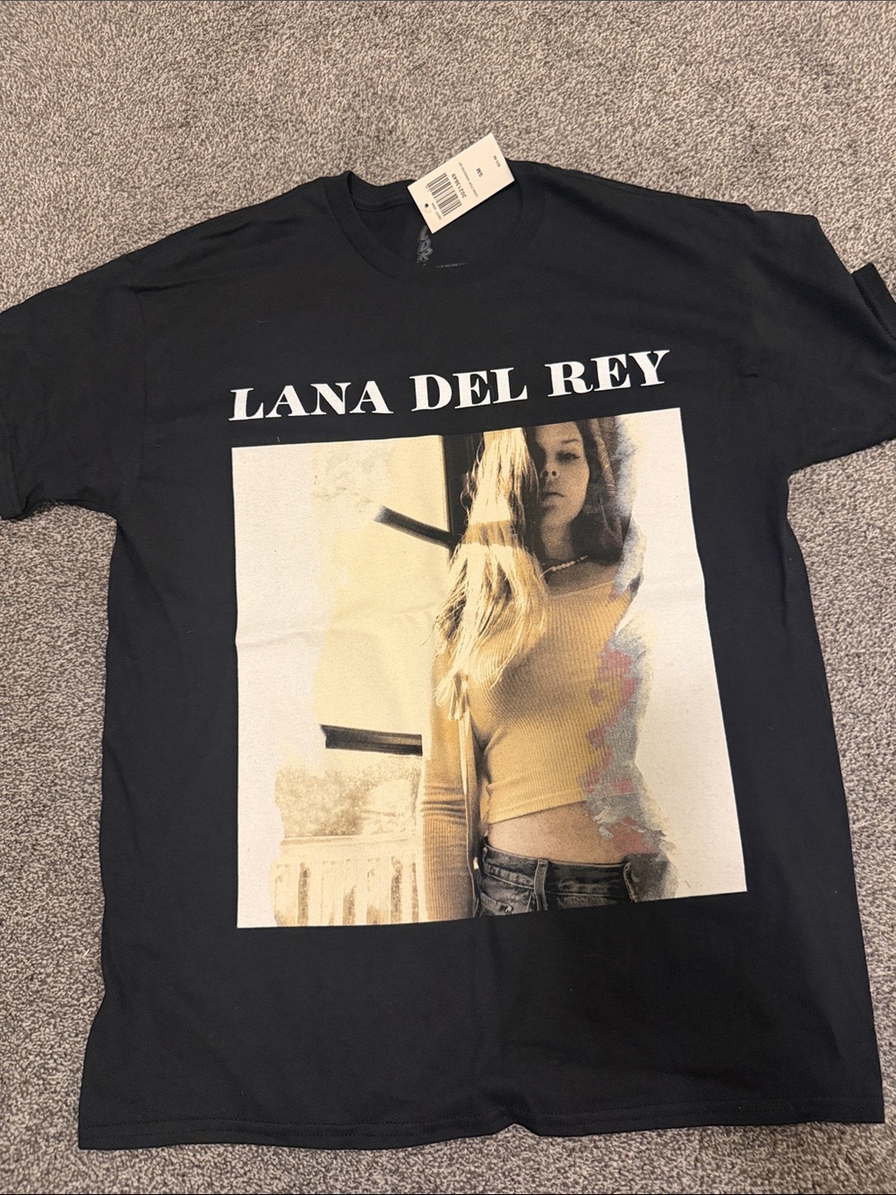 Lana Del Rey Graphic Tee - Black with Yellow Print - Picture 1 of 4